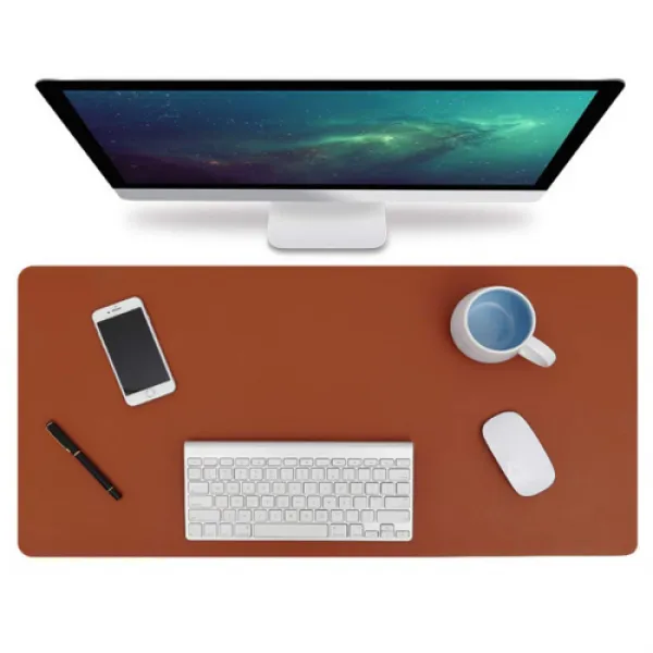 캘리웨이브 와이드 가죽 대형 데스크 매트 프리미엄 논슬립 책상 테이블 패드 브라운