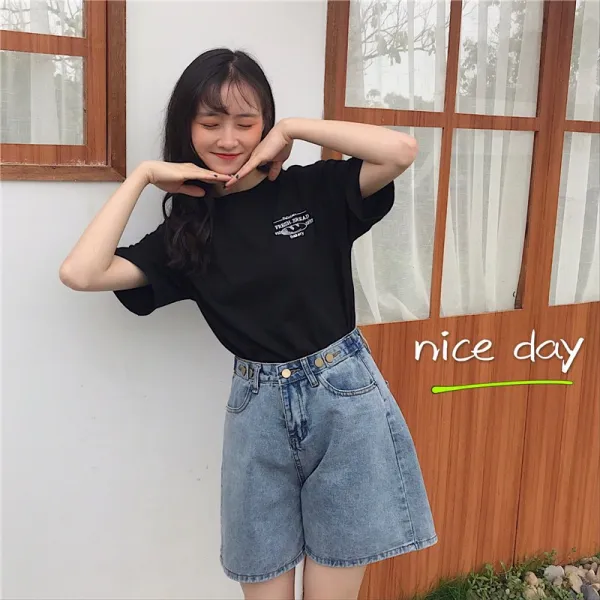 cici 상계초화 sec 반팔 티셔츠 여 여유 양기생 모리계 인스 괴미 하라 숙풍 농땡이 옷