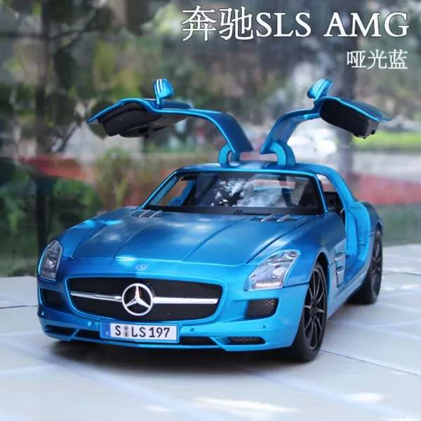 1대18 메르세데스 벤츠 AMG GT 합금 다이캐스트 자동차모형 피규어 선물 9종색상, 메르세데스-벤츠 SLS AMG 매트 블루
