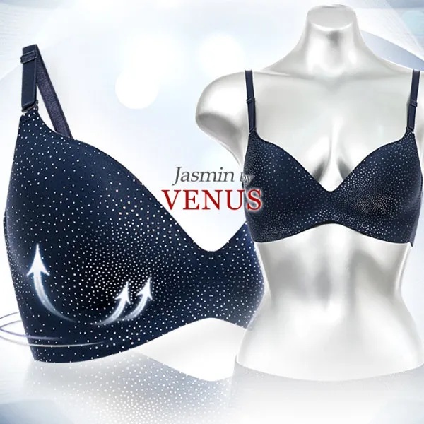 자스민by비너스 비너스 자스민 실버 글리터 일체형 누디 노와이어 몰드 브라 Jbr2
