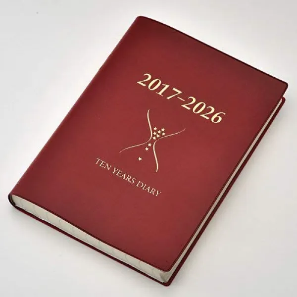 다년간 용 수첩 이시하라 10 년 일기 와인 레드 (2017- 2026 년), 단일색상