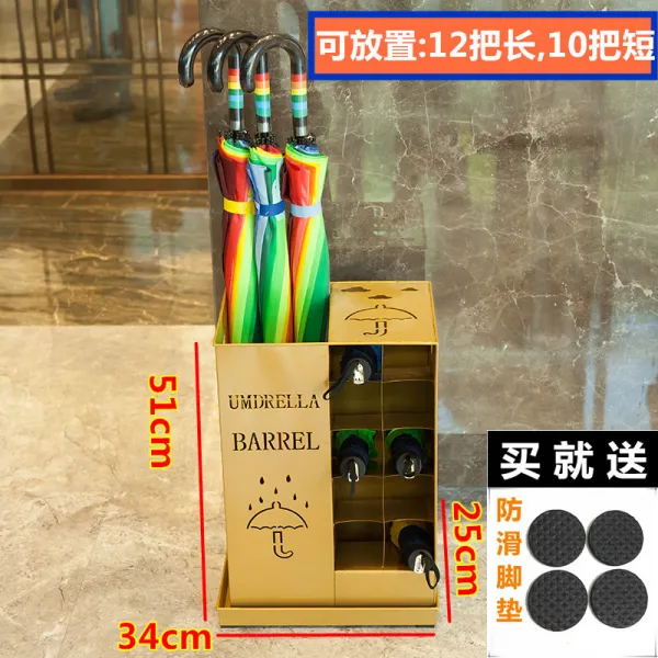 카페우산꽂이 우산 거치대 신발장 우산꽂이 2 수납대 상업용 통 우구 신기호텔 로비대, 15 골드통【12지장+10단점을 지적하다】