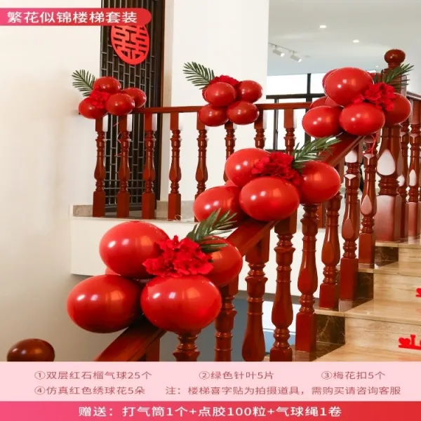 쉬즈천사 실내계단 복도 결혼 심플 가드레일 웨딩 손잡이 장식 배치 유러피안 새집 신혼집 홈실 난간, 갖가지 꽃들이 비단처럼 아름답다 _계