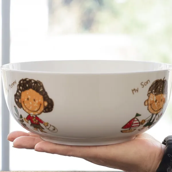 카통 도자기 사발 초대면 사발 집 아들 그릇 밥 사발 창의하다 도자기 그릇 행복하다, 상세페이지 참조