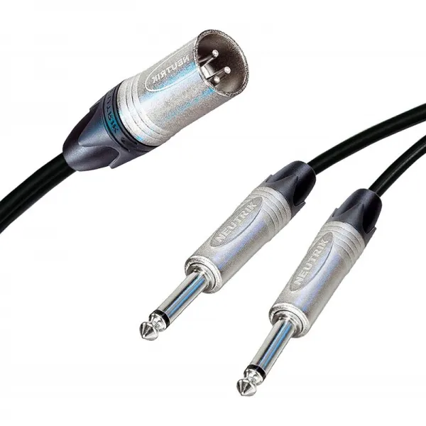 Neutrik Male XLR 2 개의 듀얼 모노 잭 케이블 스플리터로 합산 리드 3m 플러스 (2m 검은 색), 단일상품, 단일상품