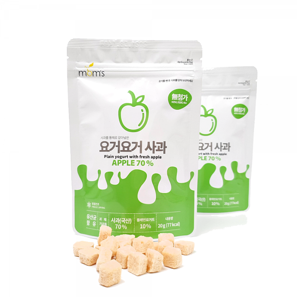 [맘스] 생과일이 무려70% 아이과자 요거트볼, 2개, 사과맛+사과향