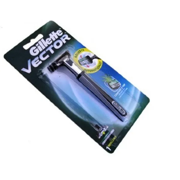 Gillette 칼날이있는 질레트 벡터 면도기는 윤곽선 / 아트 라 리필 카트리지에 적합합니다., 단일상품