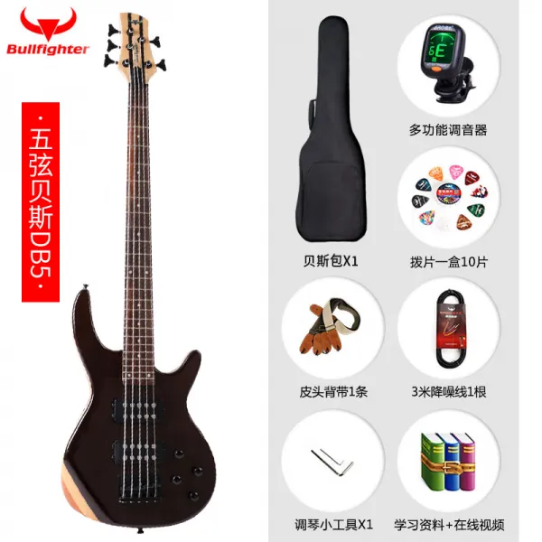 베이스기타 Bullfighter투우사 일렉트로닉베이스 사현 다섯줄 주동 픽업기 베스 초보자 연기 Bass T03 D B5다섯줄 수동적인 픽업기 