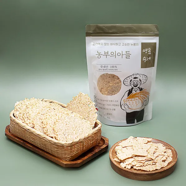 농부의아들 수제 누룽지 칩 180g 국내산 현미 귀리 서리태 청보리만 사용 누른밥 눌은밥