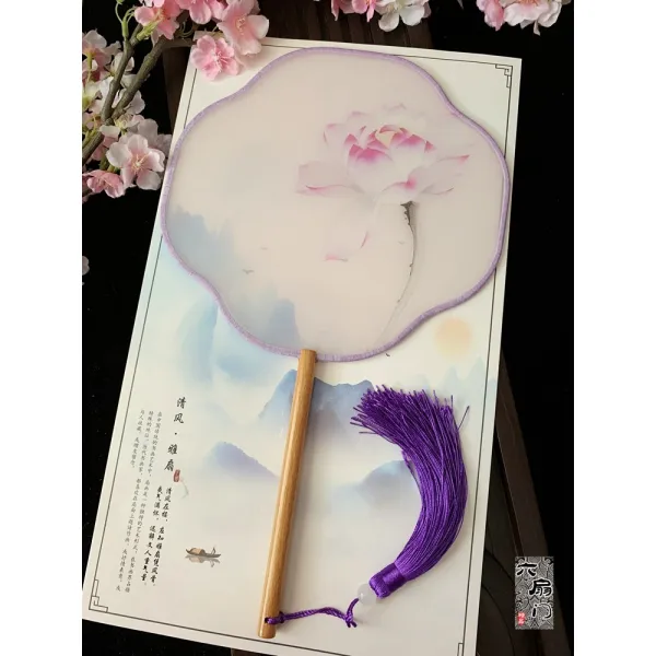많이 사다 줄다 차이나 엔틱 반투과 동이 고로 궁중 뛰다 무용 부채 공예부채 에스닉 선물 화이트 구름 기증자