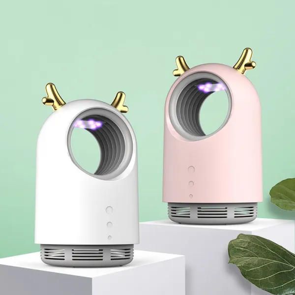 모기살해신기 가정용 실내침실 무음흡입식 모기퇴치등 USB 모기방제, 사슴벌레램프[두줄세트]