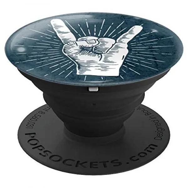 클래식 락 핸드 사인 로큰롤 80 년대 스타일의 음악 애호가 PopSockets 그립과 스탠드 휴대 전화 및 태블릿, 단일상품, 단일상품