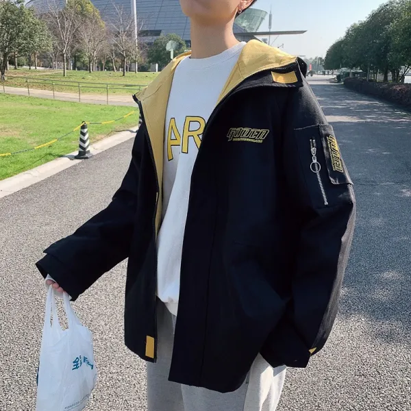 모터 무드 카고 재킷 남자 감각 자수 드랜드 바람막이 가을옷 거리의 깡패 두목 눈길을 끄는