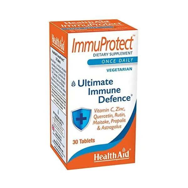 Immuprotect 30정 궁극적인 면역 방어 비타민 C 아연 케르세틴 루틴 잎새귀 프로폴리스 황기 함유 하루 1회 채식주의자134302