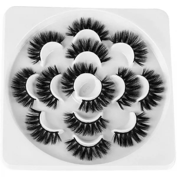 Izanus 7 짝 25 미리 메터 8d 눈 메이크업 도구 수제 잔인 무료 8d 밍크 머리 속눈썹 확장 묶은 솜털 머 1