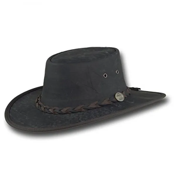 Barmah Hats Barmah 모자 Stonewash 캥거루 가죽 모자 1018HS / 1018IS - 철광석 - 대형