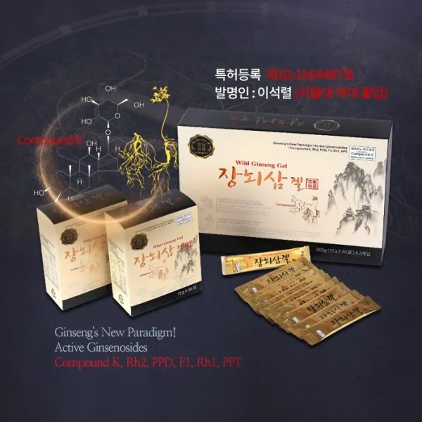 신바이오 백약이무효일땐서울대특허장뇌삼겔농축액파우치저분자진세노사이드활성사포닌홍삼농축액컴파운드케이고농축액기스장뇌삼겔, 15g x 60포, 1박스