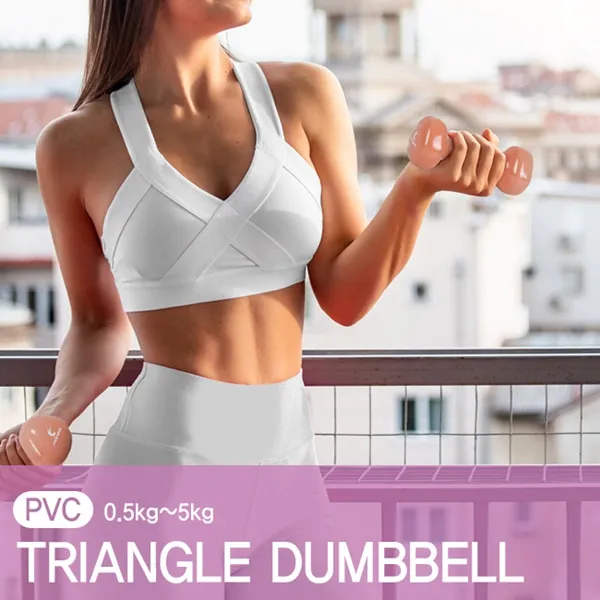 아이워너 PVC 삼각아령 0.5kg 미끄럼방지 덤벨, 코랄핑크 0.5kg/1개