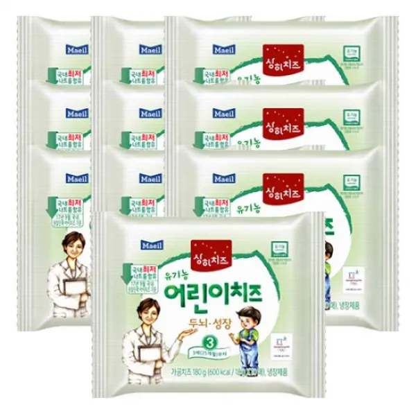  매일 상하치즈 3step 유기농 어린이치즈 3세 25개월 부터 180g 18gx10매 *10개 1개