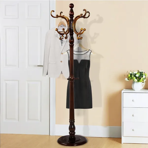 키자이 착지 원목 유럽식 원목 굵은 옷 걸이 착지 고색 모방, 단일상품