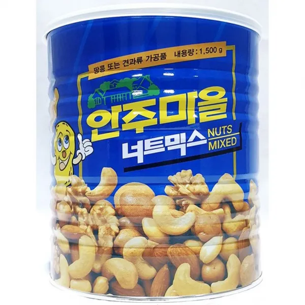 가정용 업소용 안주 식자재 마을 너트믹스 1.5kg 호두 마카다미아 맥주 견과류 소주 제빵재료