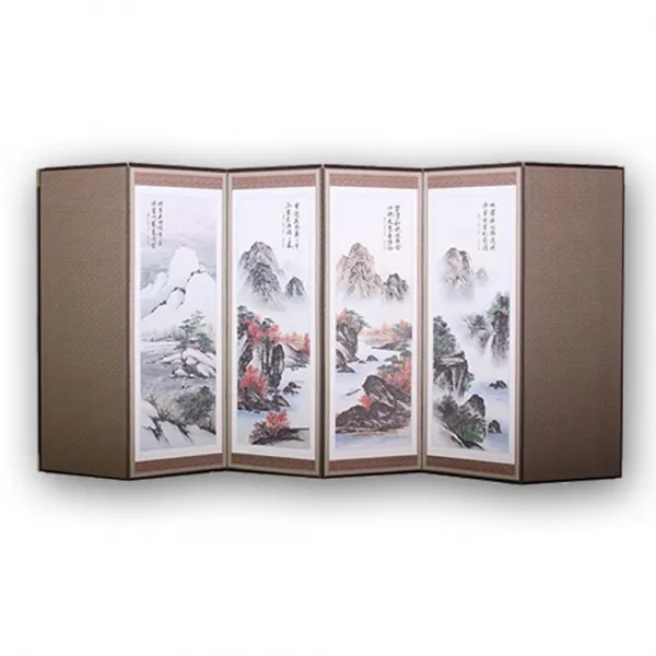 BW5DE4C8L 병풍 함 품 제수용품 차례상 추석 교자상 옥비단미니옥반야산수화6폭 제기 성묘용 설 세트 커버포함 cgy-00339