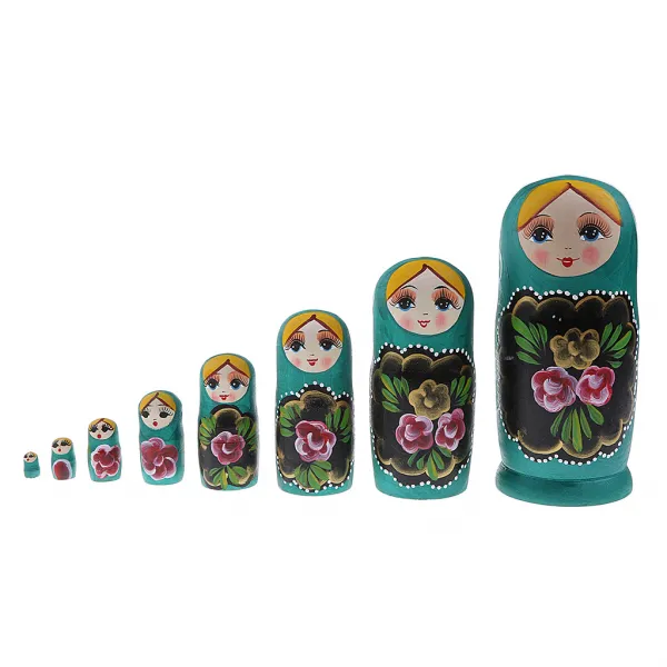 STK8 조각 손으로 그린 ​​babushka 러시아 중첩 인형 matryoshka 장난감