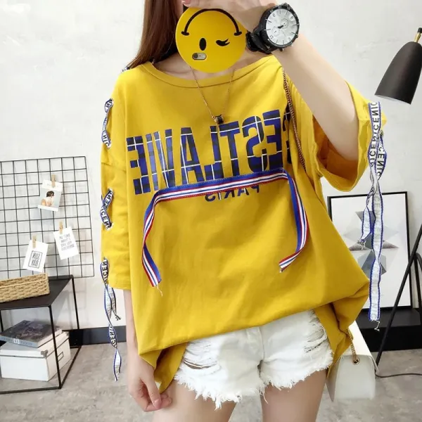 kirahosi 골드문 여성 반팔 티셔츠 블라우스 캐주얼 POI 108 + 스마트스트랩 증정 CR8wqlj