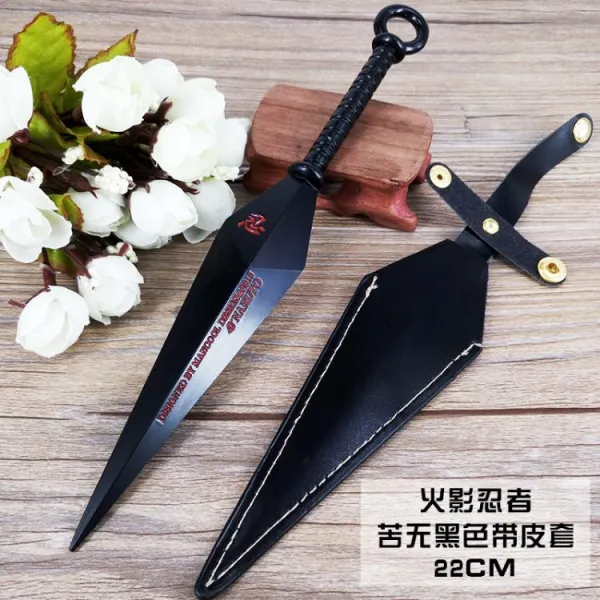 해외 나루토의 코스프레 무기 코스프레모형이 울리는 나루토 닌자무기고무비레이신 아스마 손칼-28847, 02.23CM 디럭스 블랙 고무