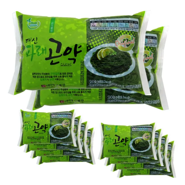 곤약닷컴 대신 파래곤약면 (소면굵기) 200g x 10팩, 10개입