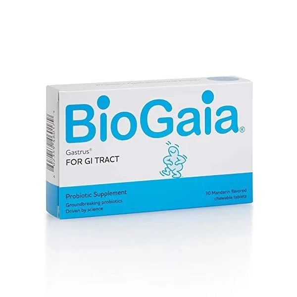 Biogaia Gastrus 씹을 수 있는 알 성인용 프로바이오틱스 보조 위장 불편 변비 팽창 규칙성 비 Gmo 30정 1팩 30 개 1 팩