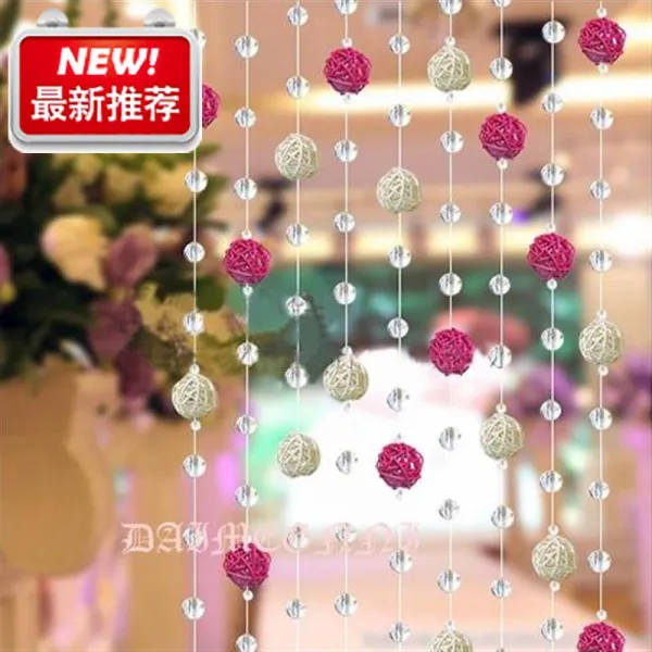 문발 칸막이 커튼 통도등 공 비즈발 현관객 F 요리당 차단 통로 장식 반쯤 걸려 있다 블루 계열