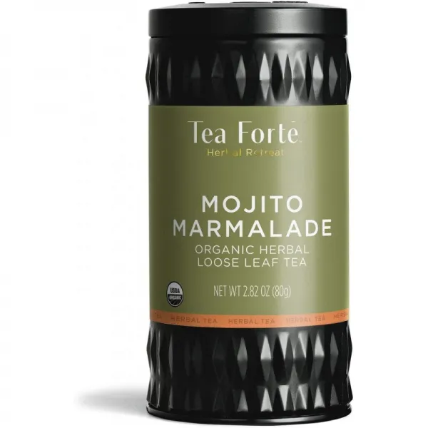 Tea Forte Mojito Marmalade 약초 차 느슨한 차 양철통은 35-50 컵 초본 퇴각 유기 약초 차 2.82 온스