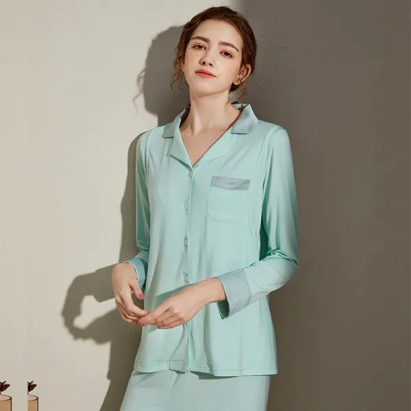 임산부홈웨어 천 송이 모데일 산욕기룩 난정 001동몽 산모 퇴원복 여름 가을 얇은 수유 잠옷 3869983370, 완두 청, L(난정 권한을 부여함 판매 허가를