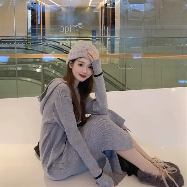 스텔라 여성겨울니트원피스 후드 빅사이즈P15