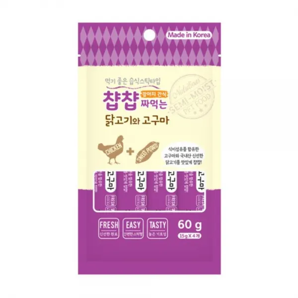 펫영양 회복기애견 식이섬유함유 고구마 습식스틱 4개 출산애견
