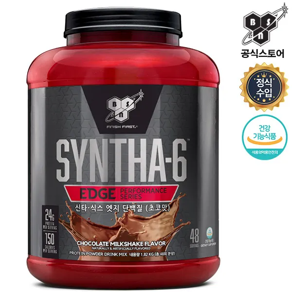 비에스엔 신타6 엣지 1.82kg 48회분 초코맛 단백질 헬스 보충제 쉐이크 프로틴 파우더, 단일상품