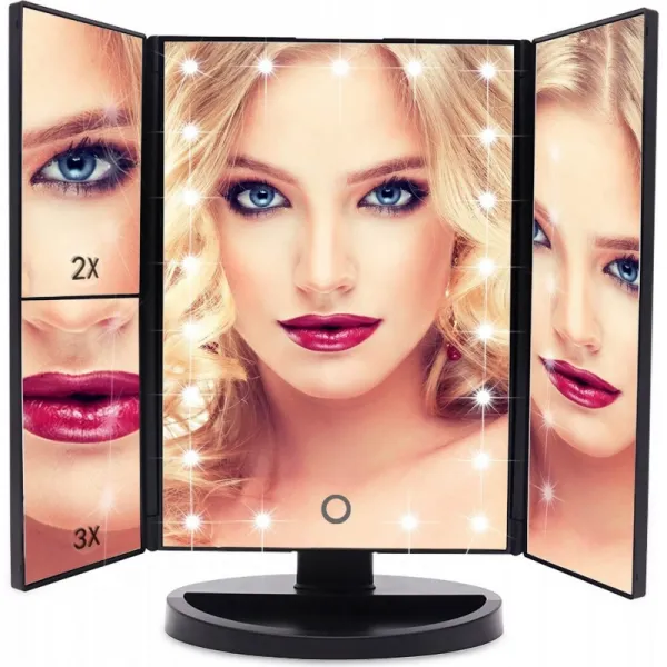 EmaxDesign 21 LED 브라이트 LED 코스마 ©틱 미러와 총칭 터치 스크린의 트리플 무료 USB 회전 충전 180