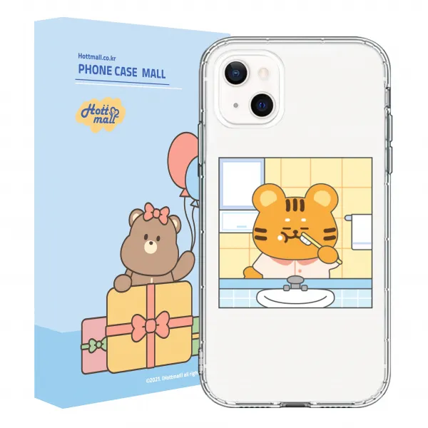 핫티몰 데일리 호랑이 호야 캐릭터 투명 TPU 휴대폰 케이스