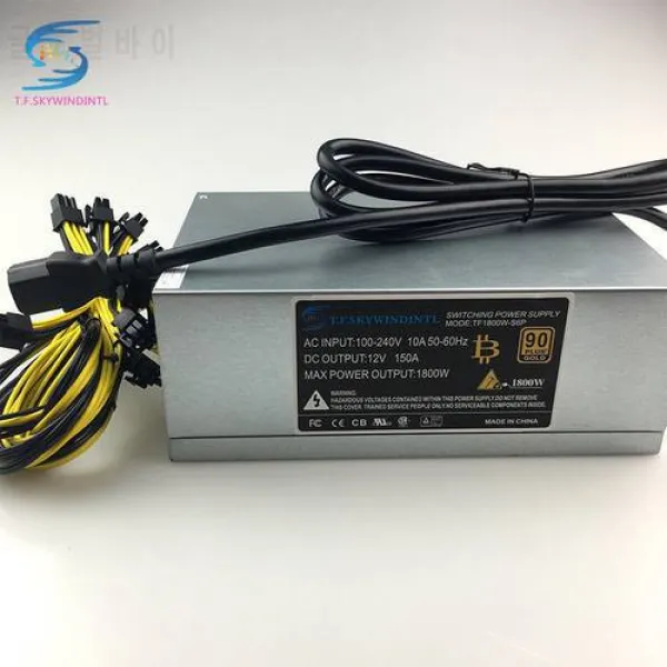 1800W 12V psu 마이너 광업 전원 공급 장치 A6 A7 S5 S7 S9 B3 C9 D3 E9 L3, 상세내용참조