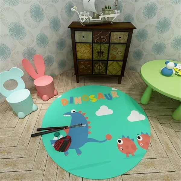 러그애니메이션 원형 카페트 컴퓨터의자쿠션 매트 텐트 침대옆 물세탁가능, 60cm × 60cm + 이십 삼