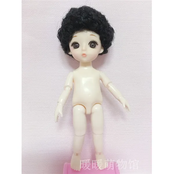 8부 BJD 몽리 3D 진짜 눈 라이크 맹아 풀 가죽 관절 체소꿉놀이 공주, 블랙버섯롤누드하이대략16cm~다섯개를사다