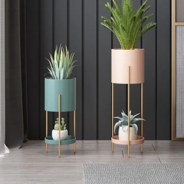 해외 북유럽 철예 꽃꽂이 선반 발코니 식 다층 실내객 126667 08.이중 대분 