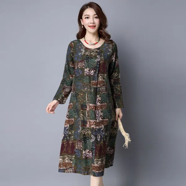 중년 고급 무늬 원피스 아임심플