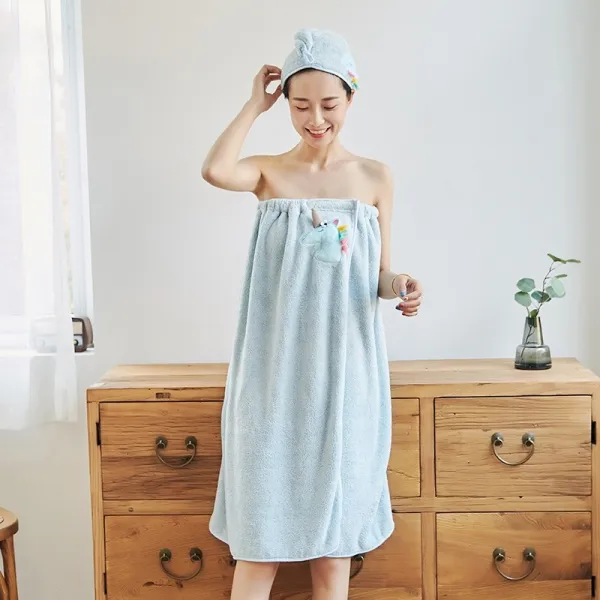 목욕타월 여성 가능 바스타올 가정용 틀리다 흡수 속건 털 빠지지 않음 누르다 단추 큐티룩 560016604, 목욕치마 드라이 헤어 타월 유니콘 라