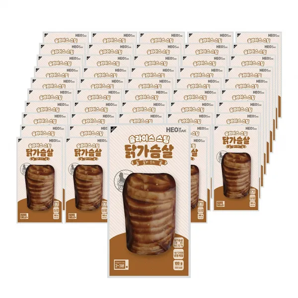 허닭 [본사당일출고] 슬라이스 스팀 소스 닭가슴살 100g 갈비소스, 50팩, 100g