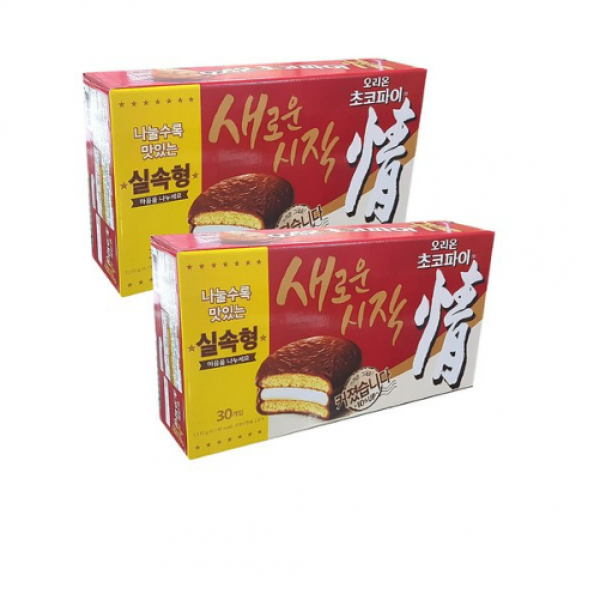 오리온 초코파이 정 오리지널 실속형 30개입 2박스(60개)( 더 탱글 마이구미 9.8g 사은품 지급), 4세트