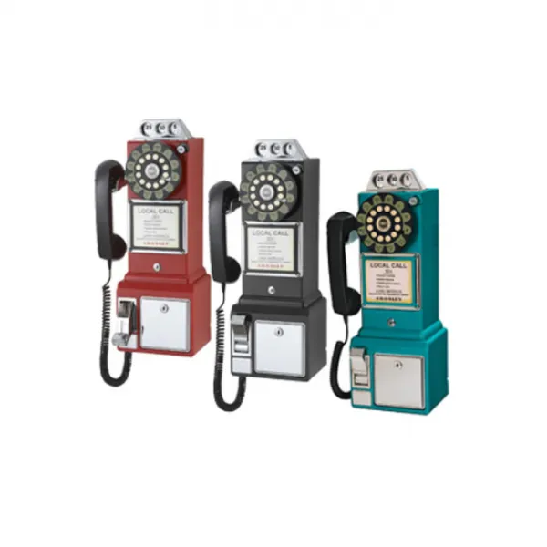 크로슬리 CR56 클래식 페이폰 공중전화기 3종/ Crosley CR56 1950s Payphone with Push Button Technology, 2. Black