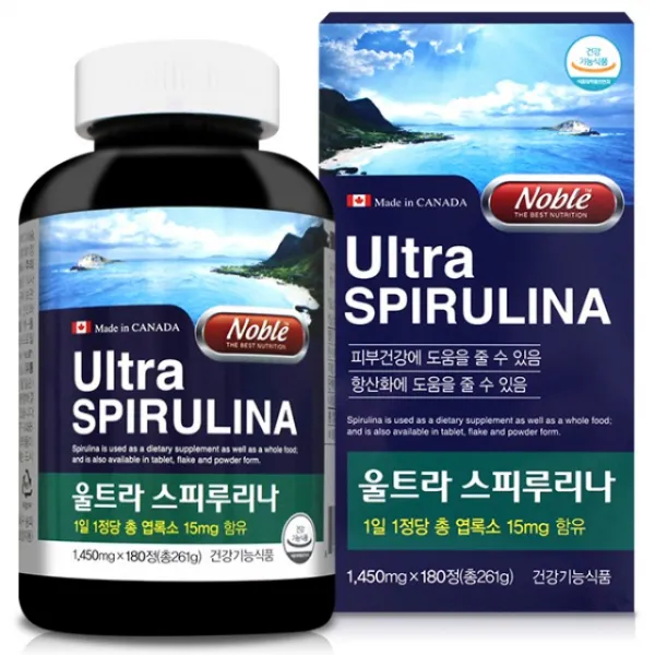 스피루리나 원말 엽록소 피코시아닌 항산화 마그네슘 피부건강 활성산소 다세포생물 SOD 180정 6개월분