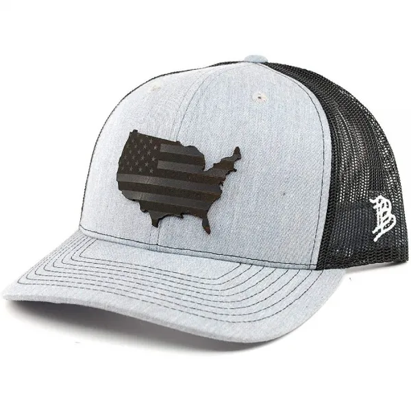 Bills 브랜드 법안 '미드 나잇 패트리어트'다크 가죽 패치 모자 곡선 트럭 운전사는 하나 개의 크기는 모